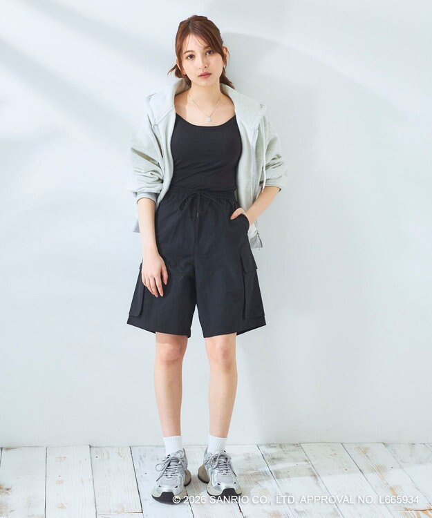 OP／FILA 【Ocean Pacific×ハローキティ】水陸両用ハーフパンツ ブラック