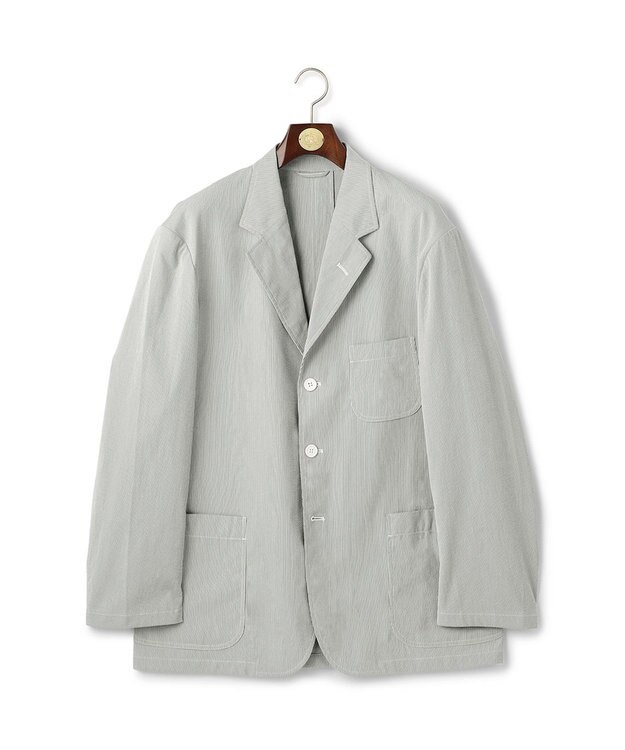 J.PRESS MEN 【J.PRES ORIGINALS】【UNISEX】Cordlane Seersucker 3B Sack Jacket グレー系1