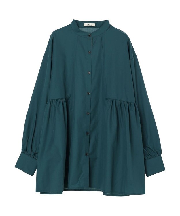 earth music&ecology サイドティアードチュニック Blue Green