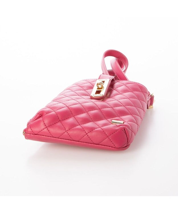 LA BAGAGERIE シープレザー　キルティングスマホショルダー ピンク