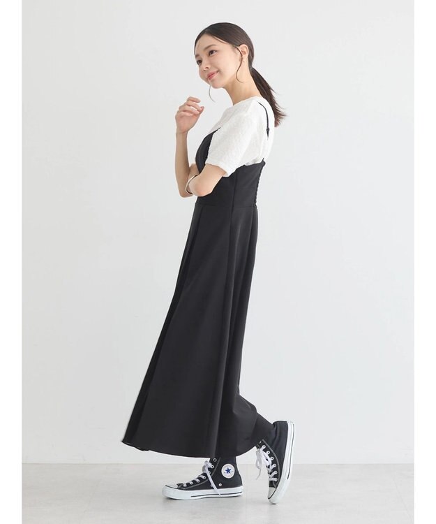 earth music&ecology プリーツジャンドレ Black