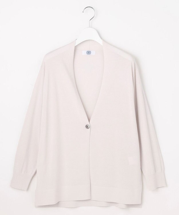 J.PRESS LADIES COOL ヴィスコース ミドル丈 カーディガン グレージュ系