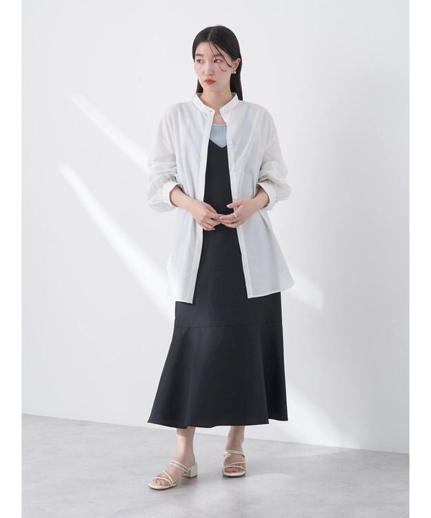 earth music&ecology Ｖネック裾切替キャミワンピース Black