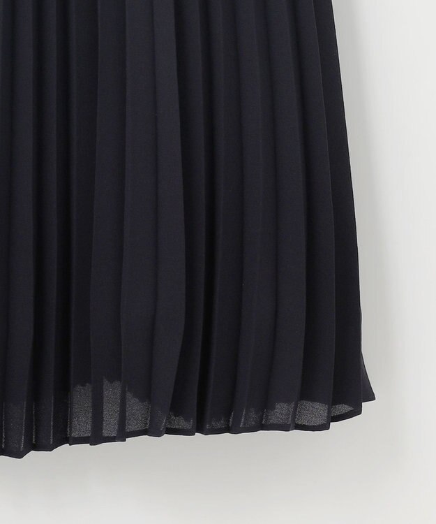 自由区 S 【洗える】シフォンプリーツ ワンピース ネイビー