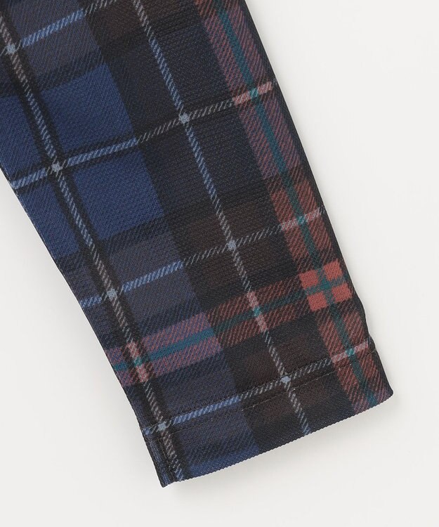 23区GOLF 【WOMEN】【日本製】チェック柄 長袖ポロシャツ ネイビー系3