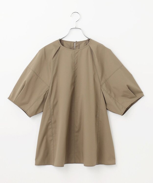 #Newans 【イージーケア】ラグランスリーブステッチブラウス カーキ系