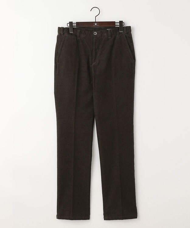 JOSEPH ABBOUD 【裏起毛/ウエスト伸びる】オーガニックコットン2WAYストレッチカルゼ パンツ ダークブラウン系