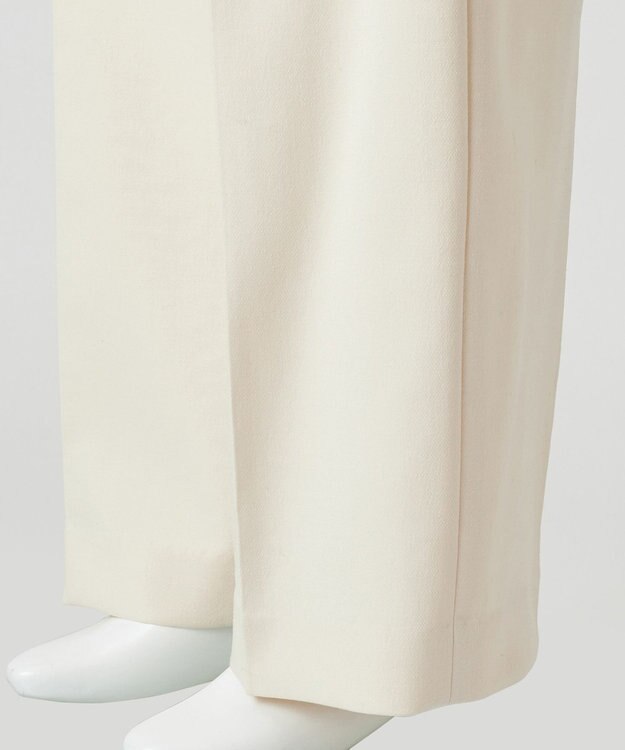 23区 S 【エステータ】ウールダブルクロス ワイドパンツ アイボリー系