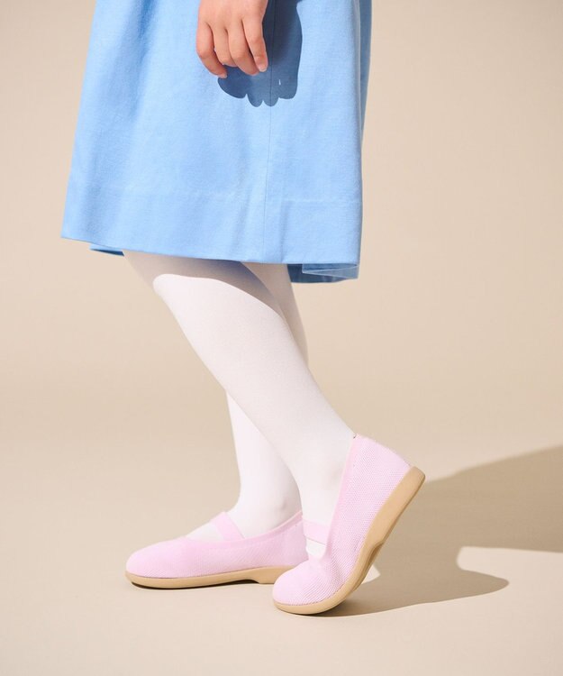 steppi “撥水＆洗えるニットシューズ” KIDS ストラップ シューズ ピンク