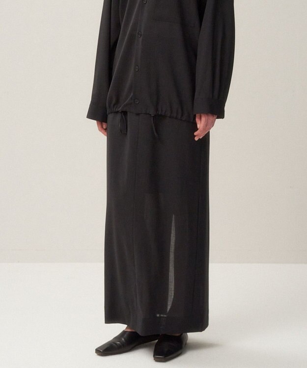 ATON WOOL LAWN | ストレートスカート CHARCOAL GRAY