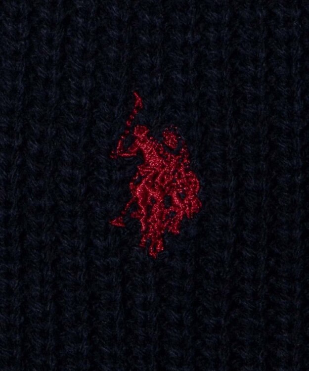 WEGO U.S. POLO ASSN.|別注畔編みハーフジップセーター ネイビー