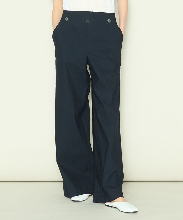 JOSEPH クリスピーストレッチ　ワイドトラウザーズ Navy