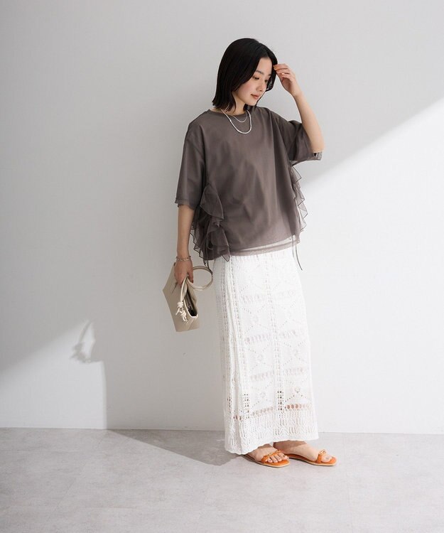 Green Parks ＳＥＴ２点チュール＋半袖ＴＥＥ Charcoal Gray