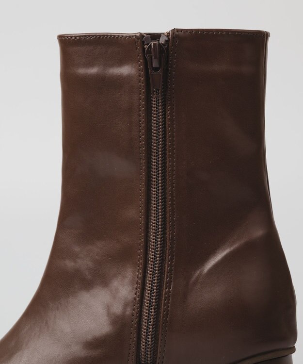 BONTRE 【PRECIEUX JOUET/プレシュウジュエ】ワイドスクエアショートブーツ ブラウン