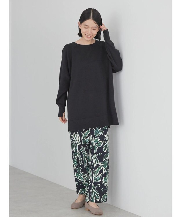 AMERICAN HOLIC Ｆｌｏｗｅｒプリントリラックスパンツ Black