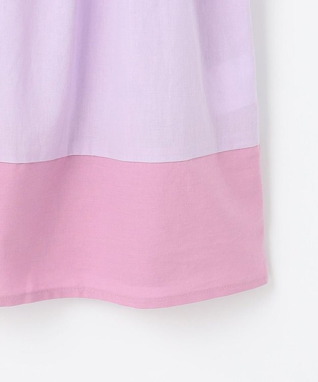 組曲 KIDS 【UVケア】【110-140㎝】バイカラー ワンピース ラベンダー