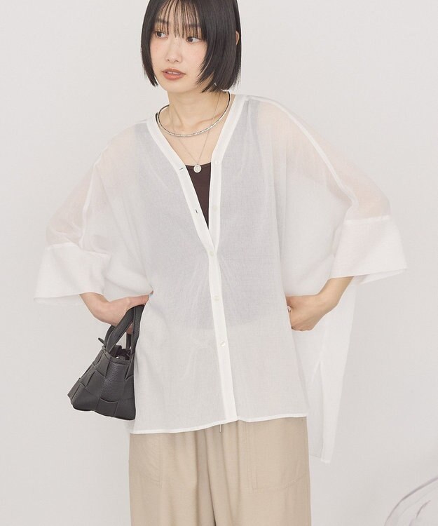 AMERICAN HOLIC Vネックポンチョシャツ Off White