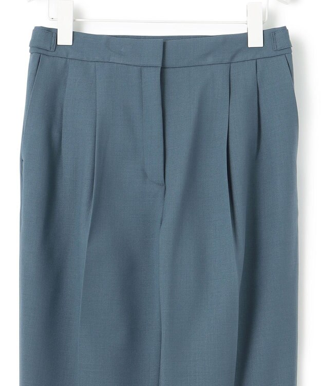 ICB L 【洗える】ウール2WAYストレッチ テーパードパンツ ダルブルー系