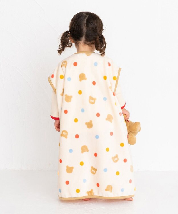 MIKI HOUSE HOT BISCUITS 総柄 フリーススリーパー アイボリー