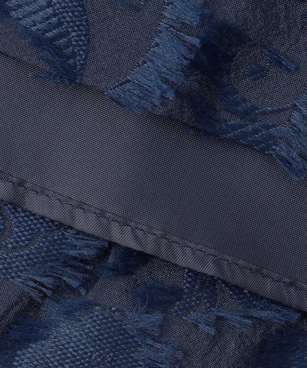 自由区 【洗える】フラワーカットジャガード スカート ネイビー