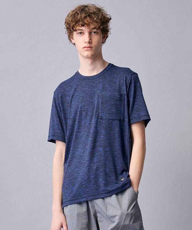 JOSEPH ABBOUD MOUNTAIN 【ゆったり】ランダムスラブリップ アウトドア Tシャツ ネイビー系