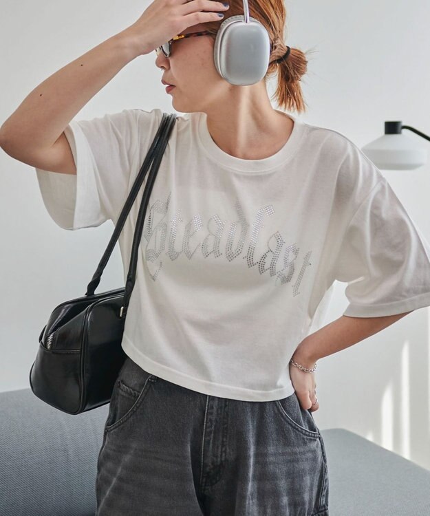 WEGO ラインストーンショートT ホワイト