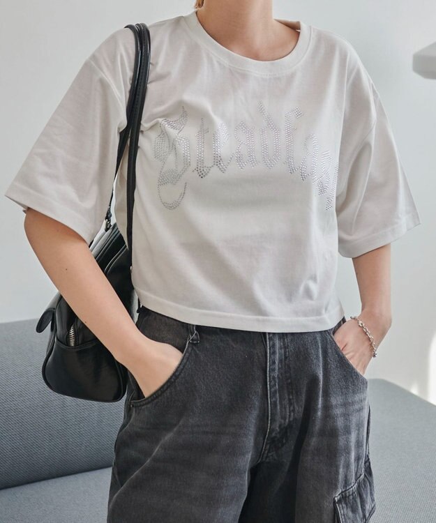 WEGO ラインストーンショートT ホワイト