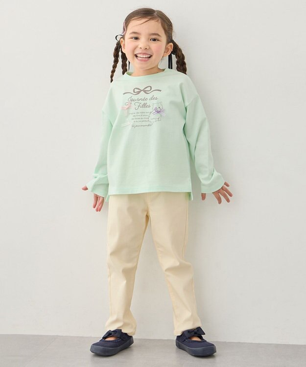 ANY KIDS 【洗濯機可能】ときめきストレッチ ネコパンツ エクリュ