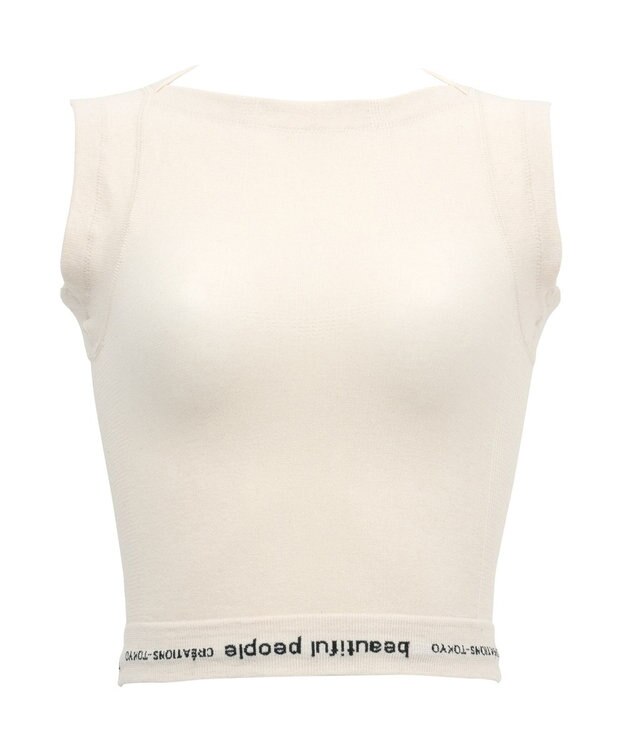 WACOAL MEN レディース <beautiful people>コラボ タンクトップ ボクサートップス ワンサイズ（S-L） オーガニック綿混 立体成型 肩幅：狭め ネック深さ：あさめ WL8001 /ワコールメン アイボリー