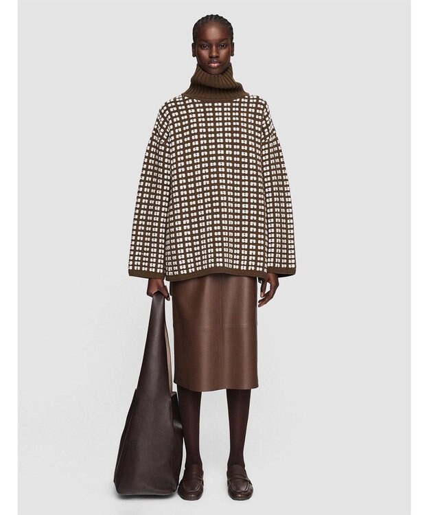 JOSEPH ワッフルニット　ハイネックニット Ivory/Arabica