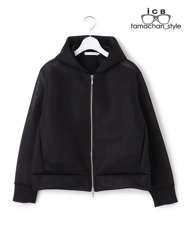 ICB L 【ICB×tamachan_style コラボ】　シアーパーカー ブラック系