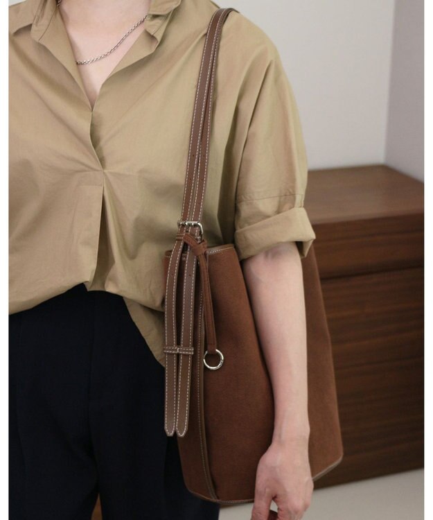 MORROW by thank 【A4サイズ収納可/軽量】VIVIAN ONE SHOULDER ASスエード　ブラウン