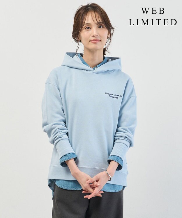 J.PRESS LADIES 【WEB限定】ロゴ裏毛 パーカー 【WEB限定】サックス系