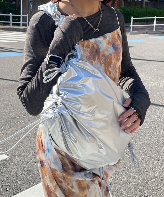 WEGO ドロストギャザーショルダー シルバー