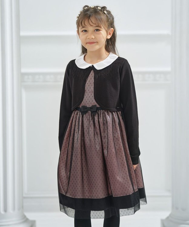 組曲 KIDS 【110-140㎝】レーシー ボレロ ブラック系