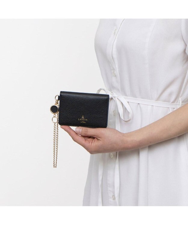 LANVIN en Bleu リム リール付き2面パスケース ブラック