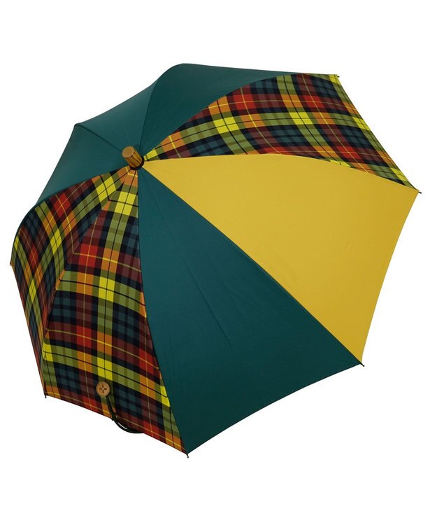 +RING レディース向け プラスリング 晴雨兼用（長ショート） GRN-CHK T1245 緑