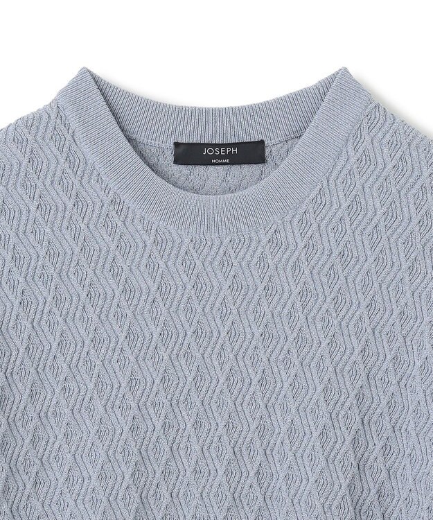 JOSEPH HOMME 【洗える】ドライコットンリンクス　半袖クルーネックニット スカイブルー系