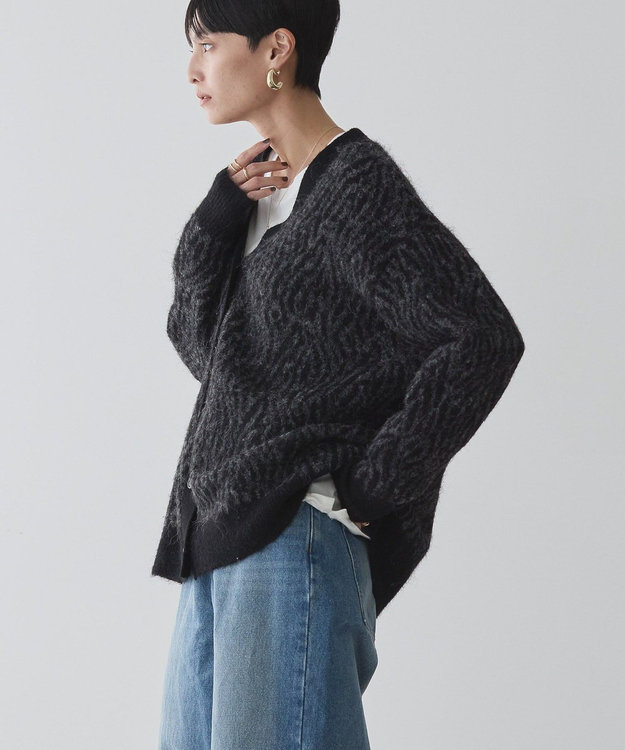 名作2005aw コムデギャルソン ブロークンブライド 花柄ニットカーディガン COMME des GARCONS（コムデギャルソン） | カーディガンの古着