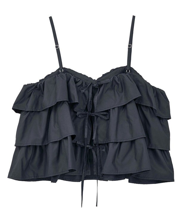 Green Parks ・ＳＵＧＡＲ　ＳＰＯＯＮ　レザーライクティアードキャミ Navy