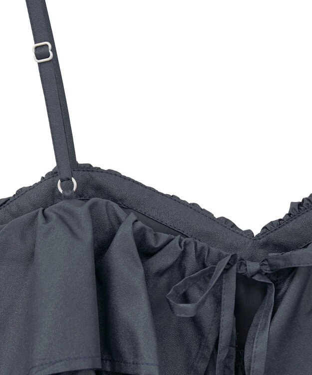 Green Parks ・ＳＵＧＡＲ　ＳＰＯＯＮ　レザーライクティアードキャミ Navy