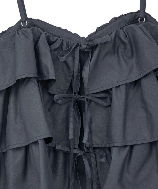 Green Parks ・ＳＵＧＡＲ　ＳＰＯＯＮ　レザーライクティアードキャミ Navy