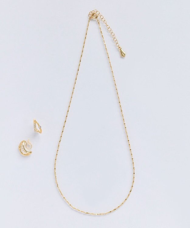 Phoebe <数量限定set>【痛くないシリーズ】　ネックレス&イヤリング ゴールド