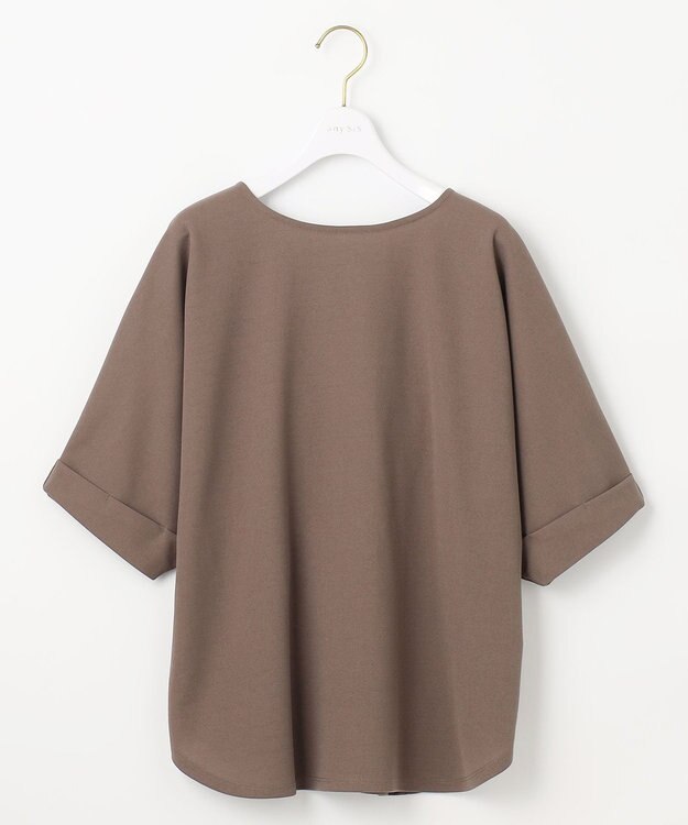 ANY SIS S 【前後着用・UVケア・洗える】2WAYジョーゼットジャージードルマン カットソー モカ