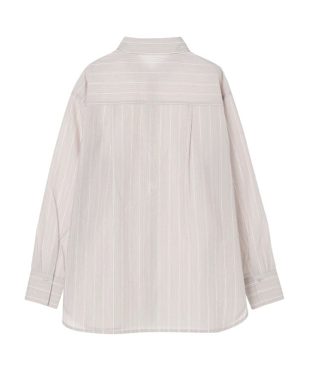 earth music&ecology レギュラーカラーシャツ Stripe Beige