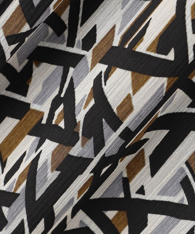 23区 L 【洗える】Ratti アブストラクトプリント スカート ブラックプリント