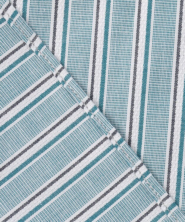 JOSEPH ABBOUD 【オーガニックコットン】JOE COTTON シャンブレーサテンストライプ シャツ グリーン系1