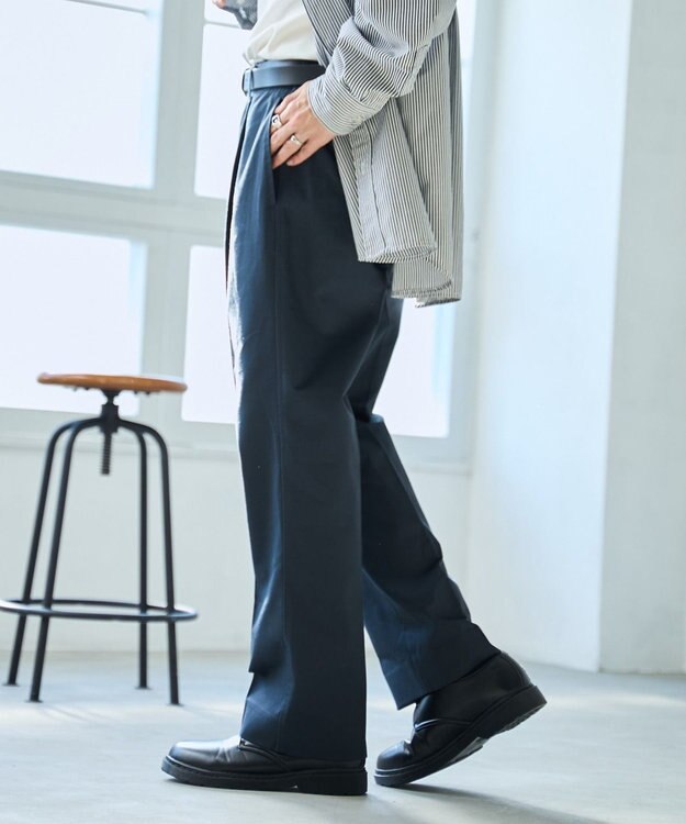 WEGO タックツイルトラウザー ダークグレー