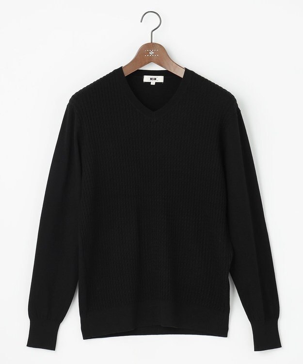 JOSEPH ABBOUD 【チクチクしない/ 3シーズン対応/サスティナブル】SNOWY Vネックセーター ブラック系