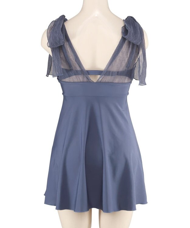 San-ai Resort（三愛水着楽園） 【WEB限定】Aラインワンピース2点セット水着 ブルー